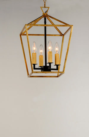 Maxim - 25152GLTXB - Four Light Chandelier - Abode - Gold Leaf / Textured Black