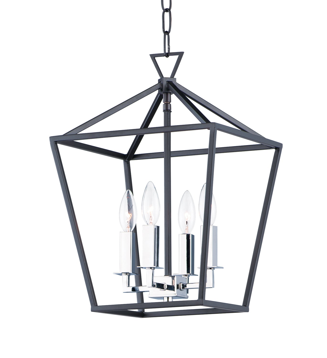 Maxim - 25152TXBPN - Four Light Chandelier - Abode - Textured Black / Polished Nickel