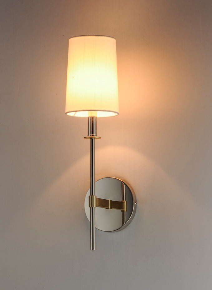 Maxim - 32391OFSBRPN - One Light Wall Sconce - Uptown - Satin Brass / Polished Nickel