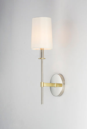 Maxim - 32391OFSBRPN - One Light Wall Sconce - Uptown - Satin Brass / Polished Nickel