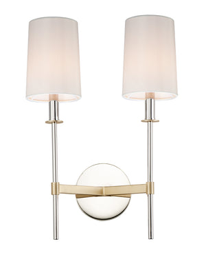 Maxim - 32392OFSBRPN - Two Light Wall Sconce - Uptown - Satin Brass / Polished Nickel