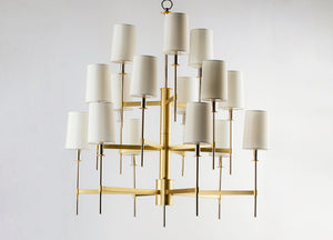 Maxim - 32399OFSBRPN - 15 Light Chandelier - Uptown - Satin Brass / Polished Nickel