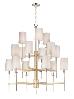 Maxim - 32399OFSBRPN - 15 Light Chandelier - Uptown - Satin Brass / Polished Nickel