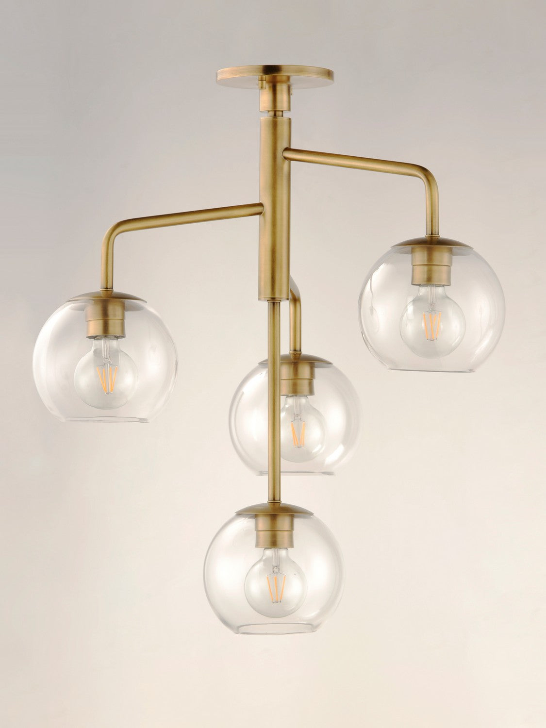 Maxim - 38414CLNAB - Four Light Pendant - Branch - Natural Aged Brass