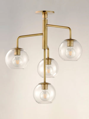 Maxim - 38414CLNAB - Four Light Pendant - Branch - Natural Aged Brass