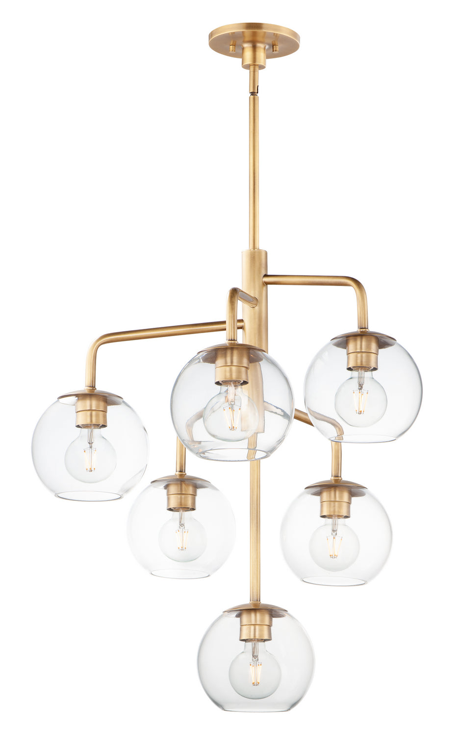 Maxim - 38416CLNAB - Six Light Chandelier - Branch - Natural Aged Brass