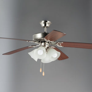 Maxim - 89907FTSNWP - 52"Ceiling Fan - Basic-Max - Satin Nickel / Walnut / Pecan