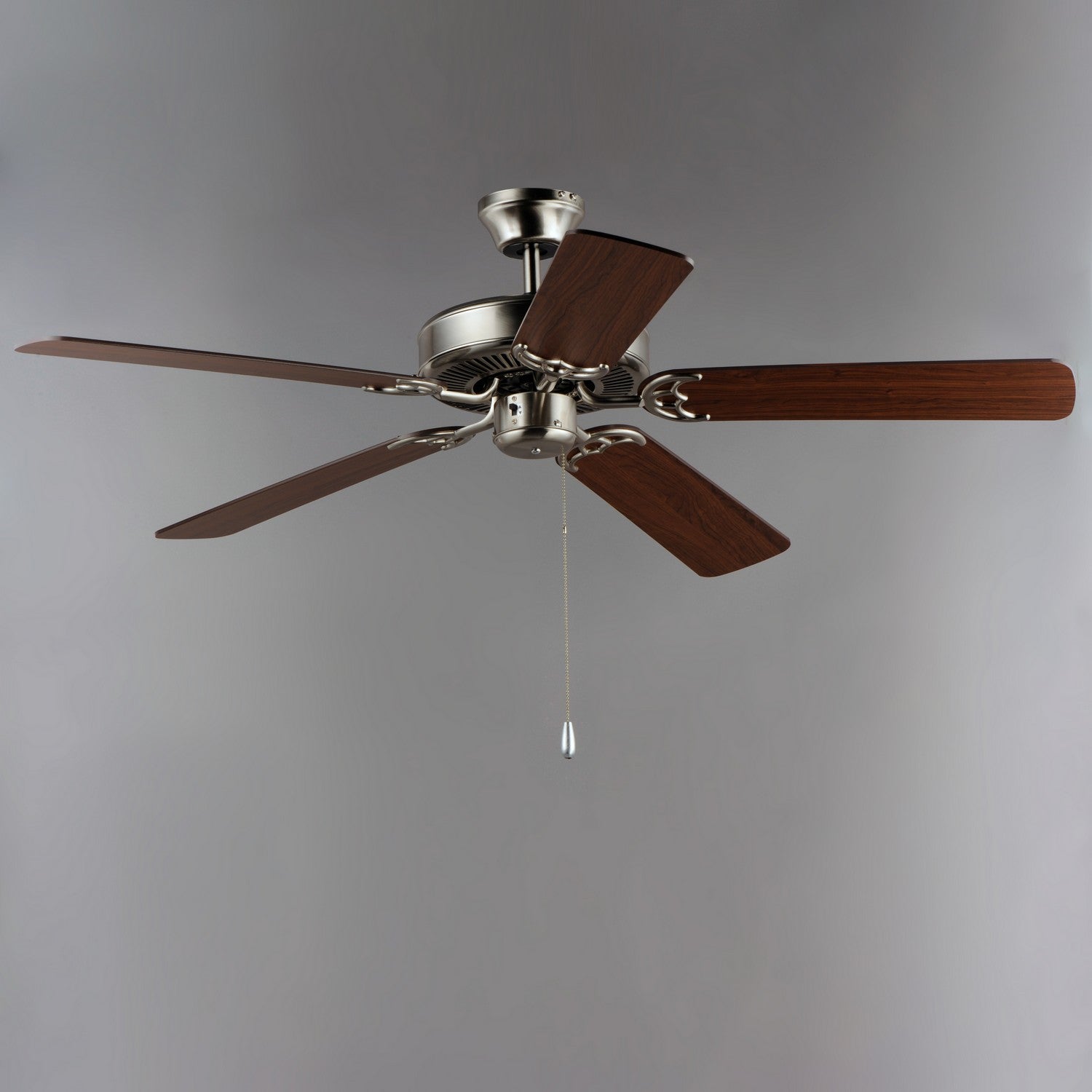 Maxim - 89907FTSNWP - 52"Ceiling Fan - Basic-Max - Satin Nickel / Walnut / Pecan