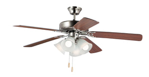 Maxim - 89907FTSNWP - 52"Ceiling Fan - Basic-Max - Satin Nickel / Walnut / Pecan