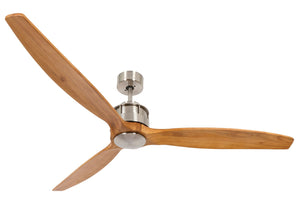 Beacon Lighting - 210506010 - 60``Ceiling Fan - Akmani - Brushed Chrome and Teak