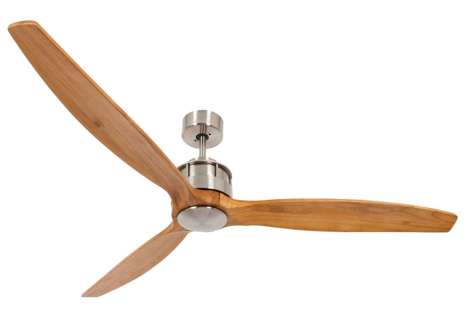 Beacon Lighting - 210506010 - 60"Ceiling Fan - Akmani - Brushed Chrome and Teak