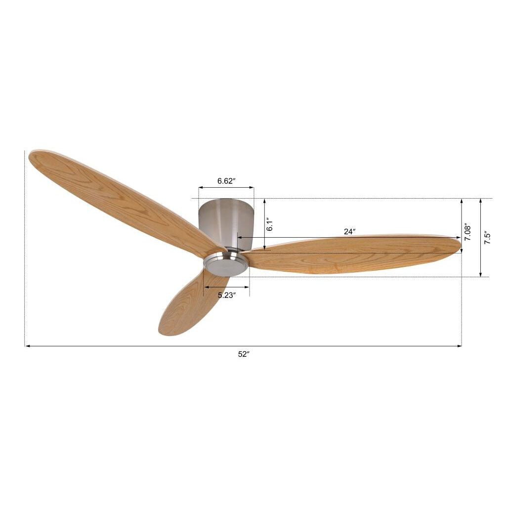 Beacon Lighting - 21051901 - 52``Ceiling Fan - Radar - Brushed Chrome and Teak