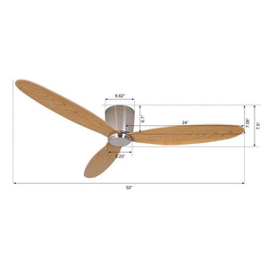 Beacon Lighting - 21051901 - 52``Ceiling Fan - Radar - Brushed Chrome and Teak