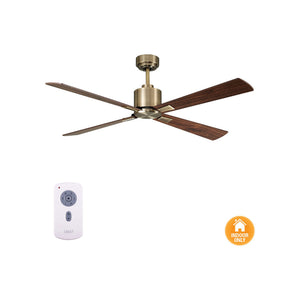 Beacon Lighting - 210522010 - 52``Ceiling Fan - Climate - Antique Brass and Walnut