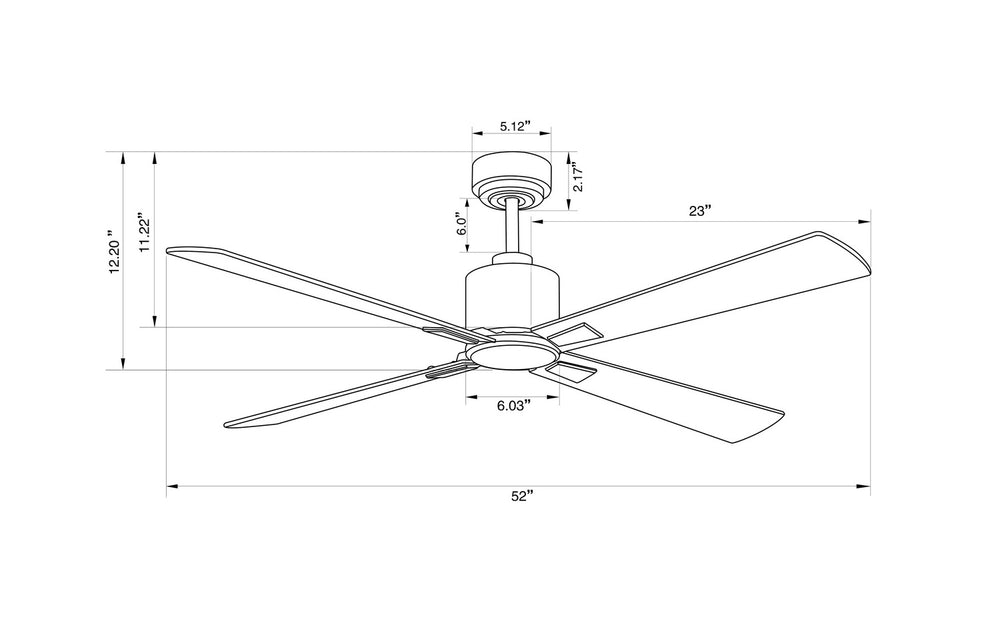 Beacon Lighting - 210522010 - 52``Ceiling Fan - Climate - Antique Brass and Walnut