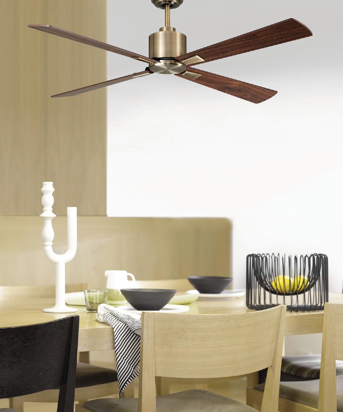 Beacon Lighting - 210522010 - 52"Ceiling Fan - Climate - Antique Brass and Walnut