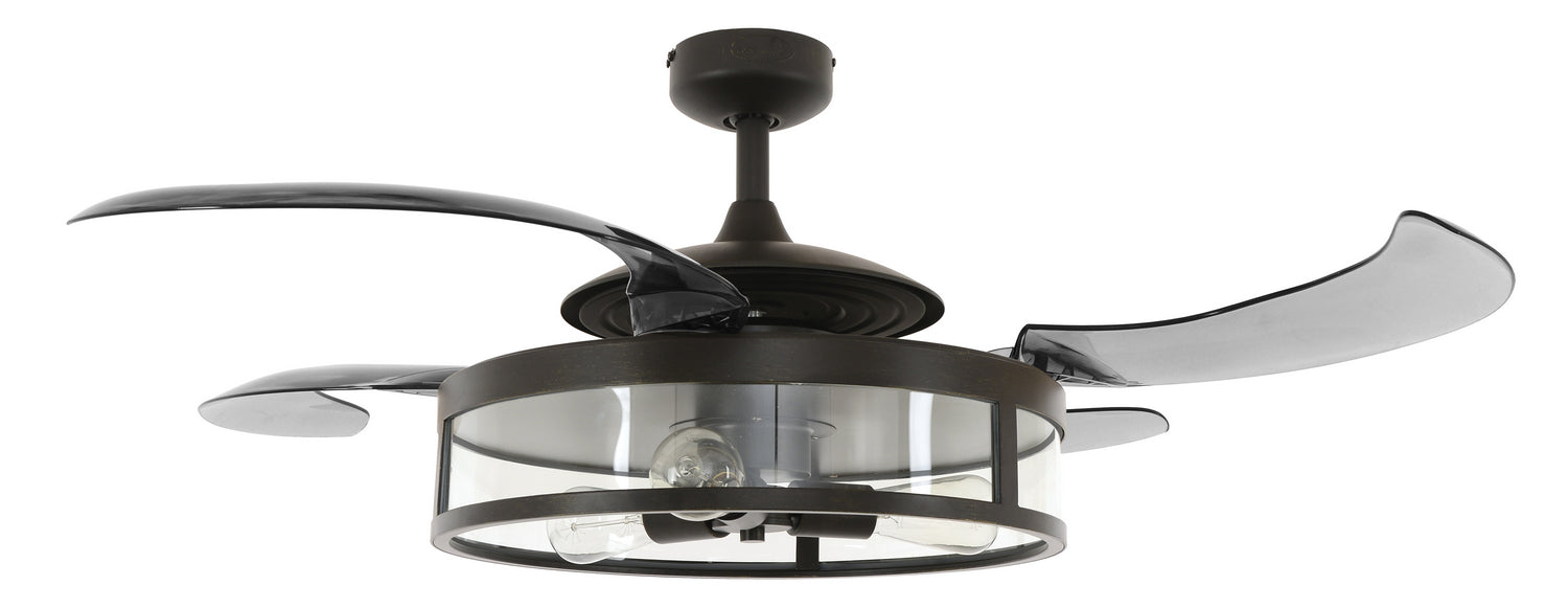 Beacon Lighting - 212927010 - 48``Ceiling Fan - Classic - Antique Black and Smoke