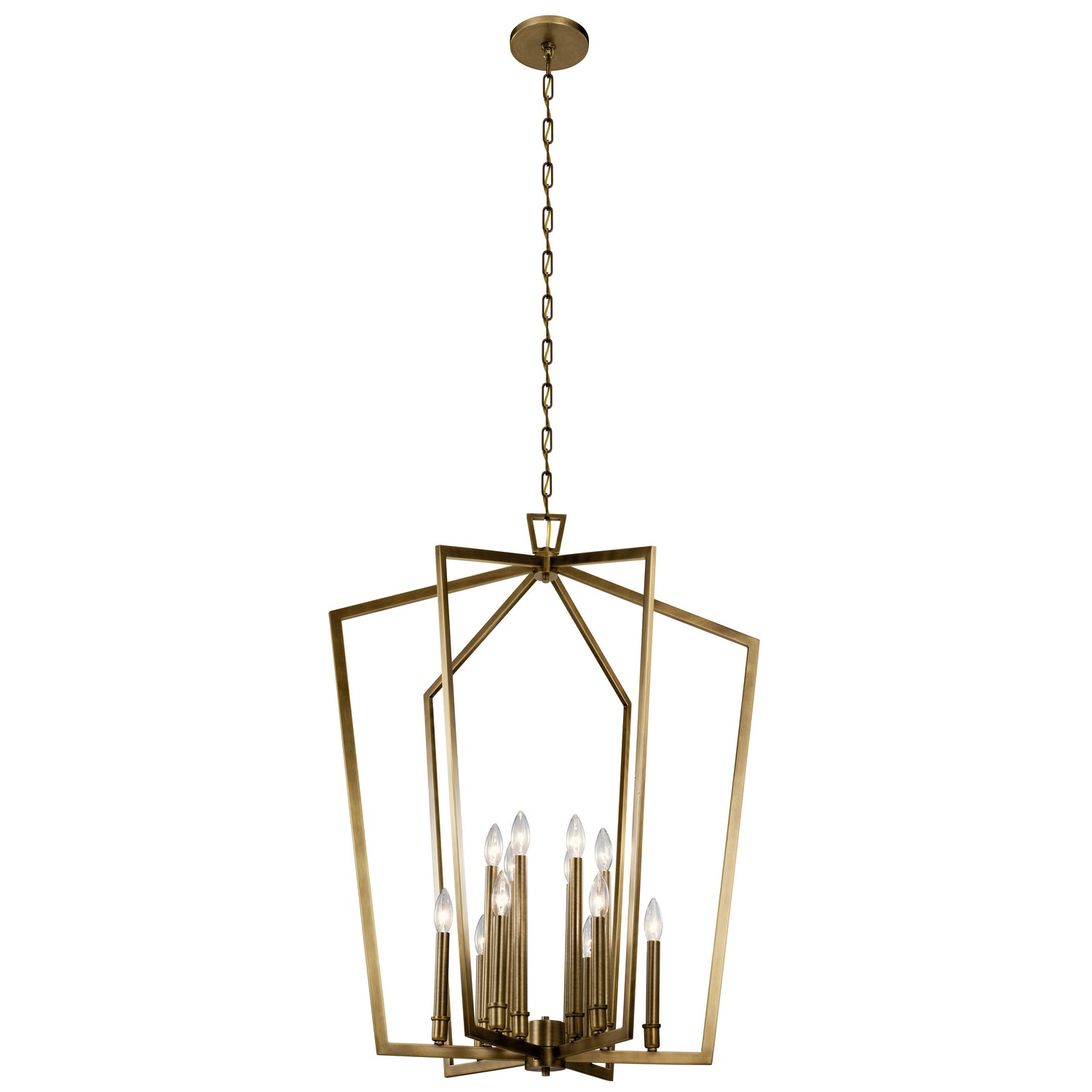 Kichler - 43496NBR - 12 Light Foyer Chandelier - Abbotswell - Natural Brass