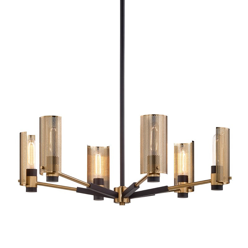 Troy Lighting - F6876-SFB/PBR - Six Light Chandelier - Pilsen - Soft Off Black