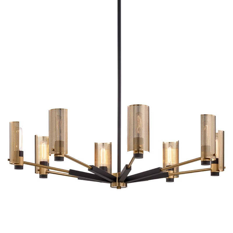 Troy Lighting - F6878-SFB/PBR - Eight Light Chandelier - Pilsen - Soft Off Black/Patina Brass