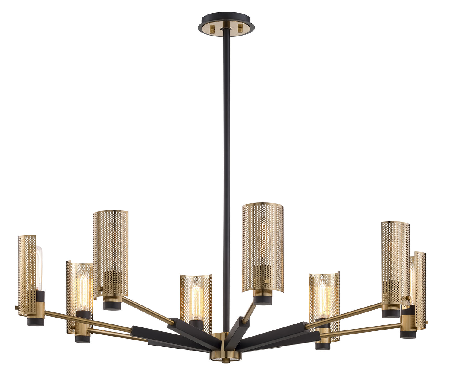 Troy Lighting - F6878-SFB/PBR - Eight Light Chandelier - Pilsen - Soft Off Black/Patina Brass