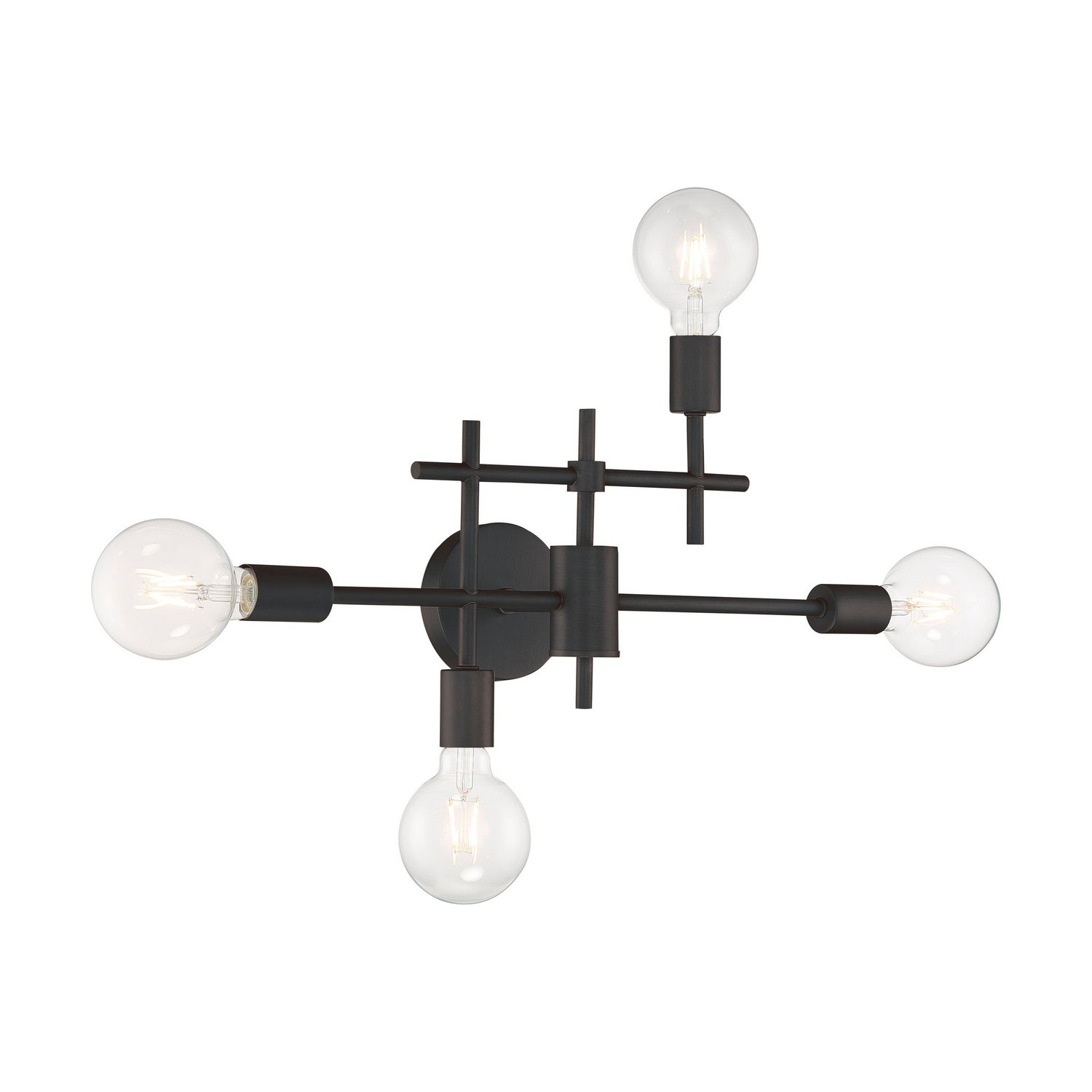 Nuvo Lighting - 60-6861 - Four Light Vanity - Delphi - Black