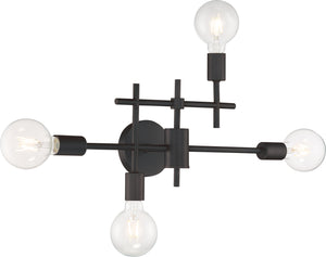 Nuvo Lighting - 60-6861 - Four Light Vanity - Delphi - Black