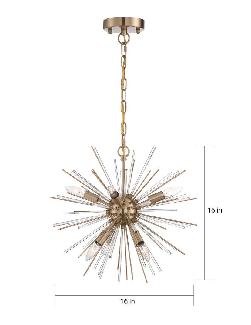 Nuvo Lighting - 60-6992 - Six Light Chandelier - Cirrus - Vintage Brass