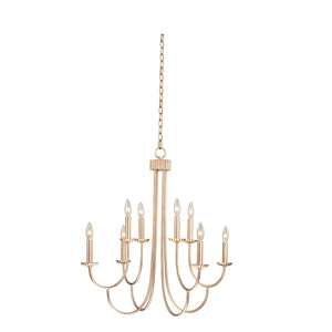 Kalco - 511772MG - Eight Light Chandelier - Kiera - Modern Gold