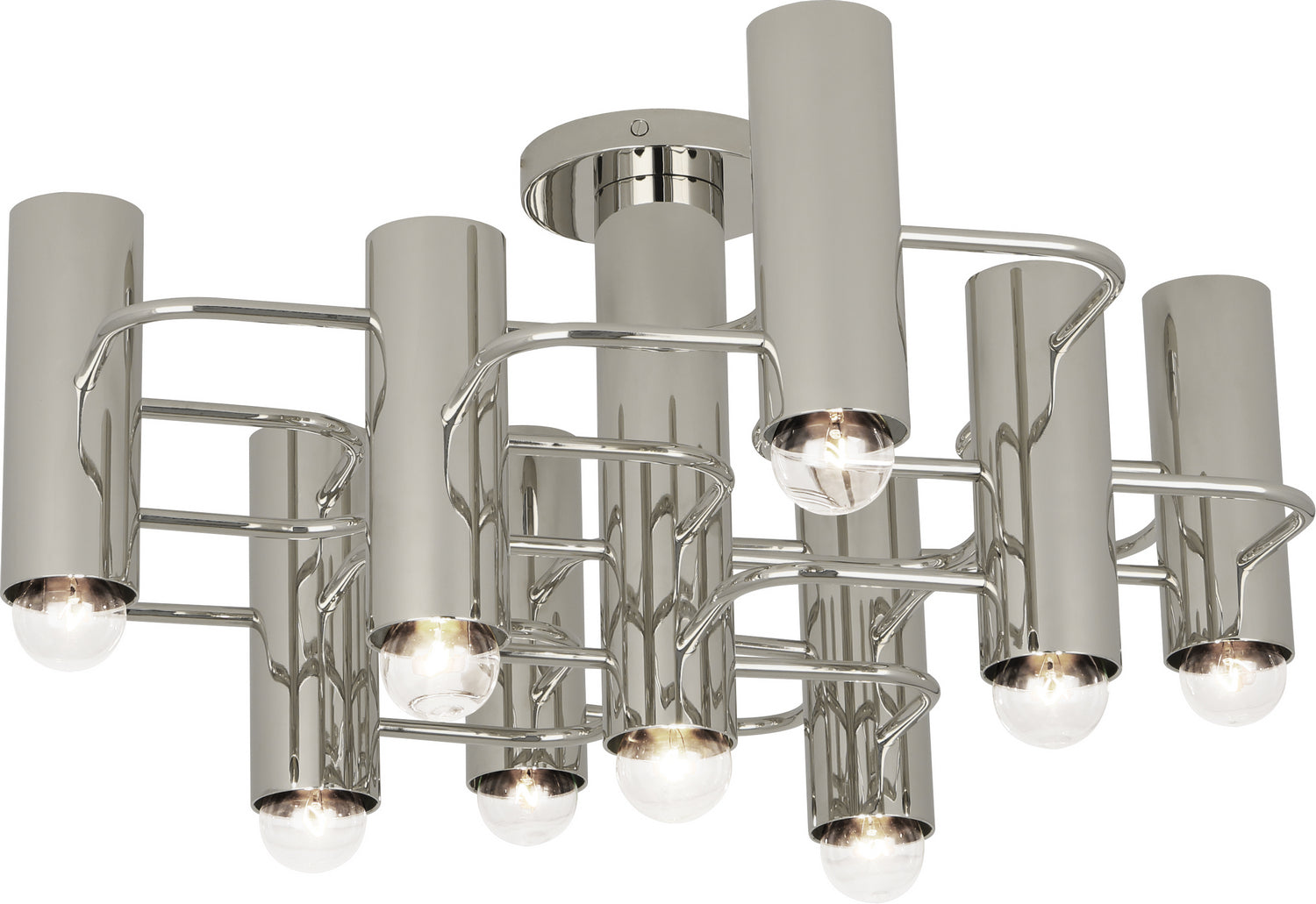 Robert Abbey - S804 - Nine Light Flushmount - Jonathan Adler Milano - POLISHED NICKEL