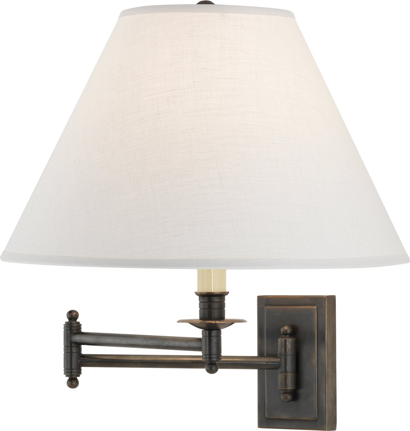 Robert Abbey - Z1504ALT - One Light Wall Swinger - Kinetic Linen Shade - Deep Patina Bronze