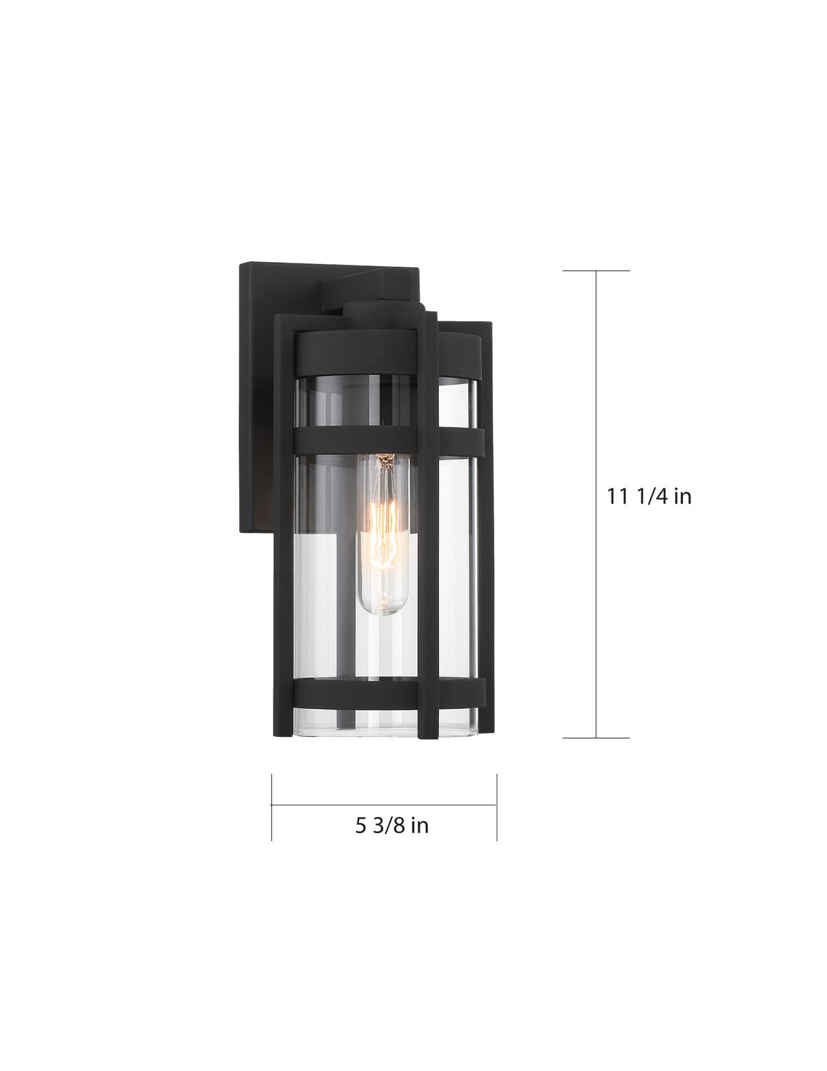 Nuvo Lighting - 60-6571 - One Light Outdoor Wall Lantern - Tofino - Textured Black / Clear Glass