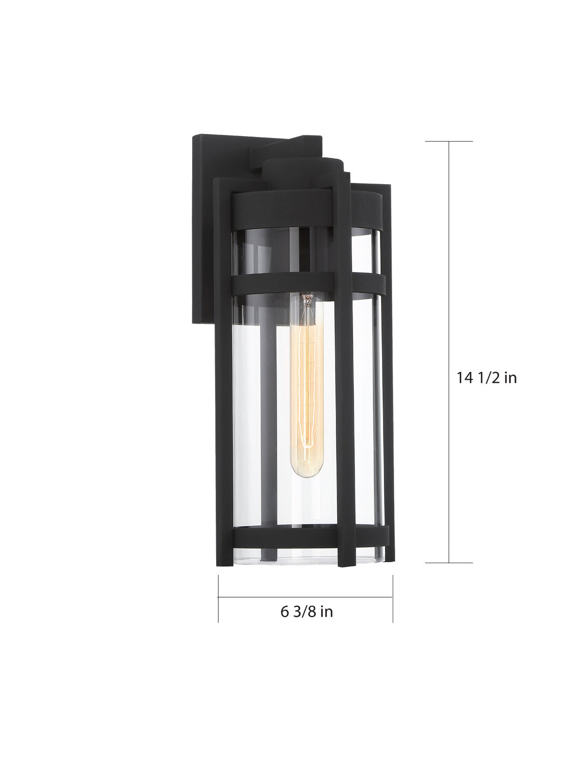 Nuvo Lighting - 60-6572 - One Light Outdoor Wall Lantern - Tofino - Textured Black / Clear Glass