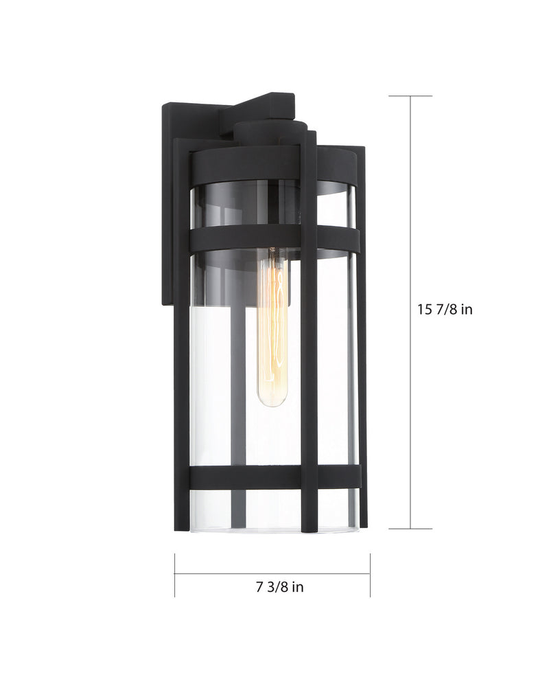 Nuvo Lighting - 60-6573 - One Light Outdoor Wall Lantern - Tofino - Textured Black / Clear Glass