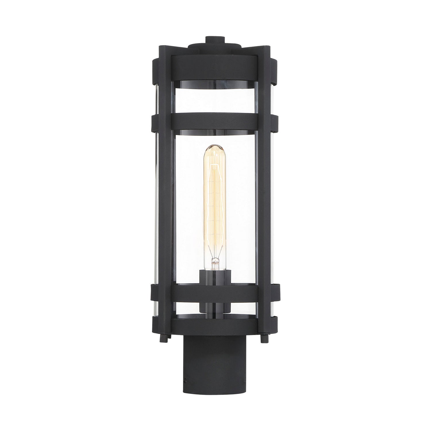 Nuvo Lighting - 60-6575 - One Light Post Lantern - Tofino - Textured Black / Clear Glass