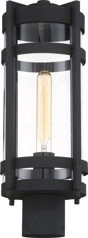 Nuvo Lighting - 60-6575 - One Light Post Lantern - Tofino - Textured Black / Clear Glass