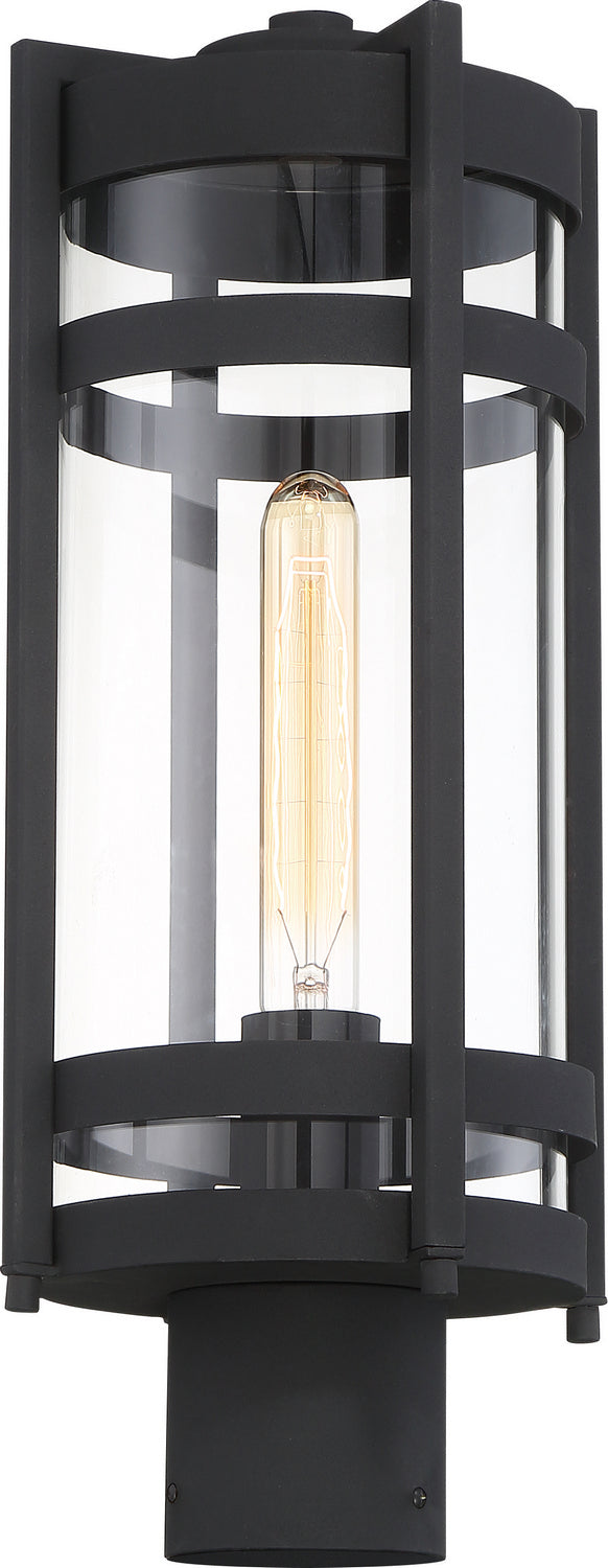 Nuvo Lighting - 60-6575 - One Light Post Lantern - Tofino - Textured Black / Clear Glass