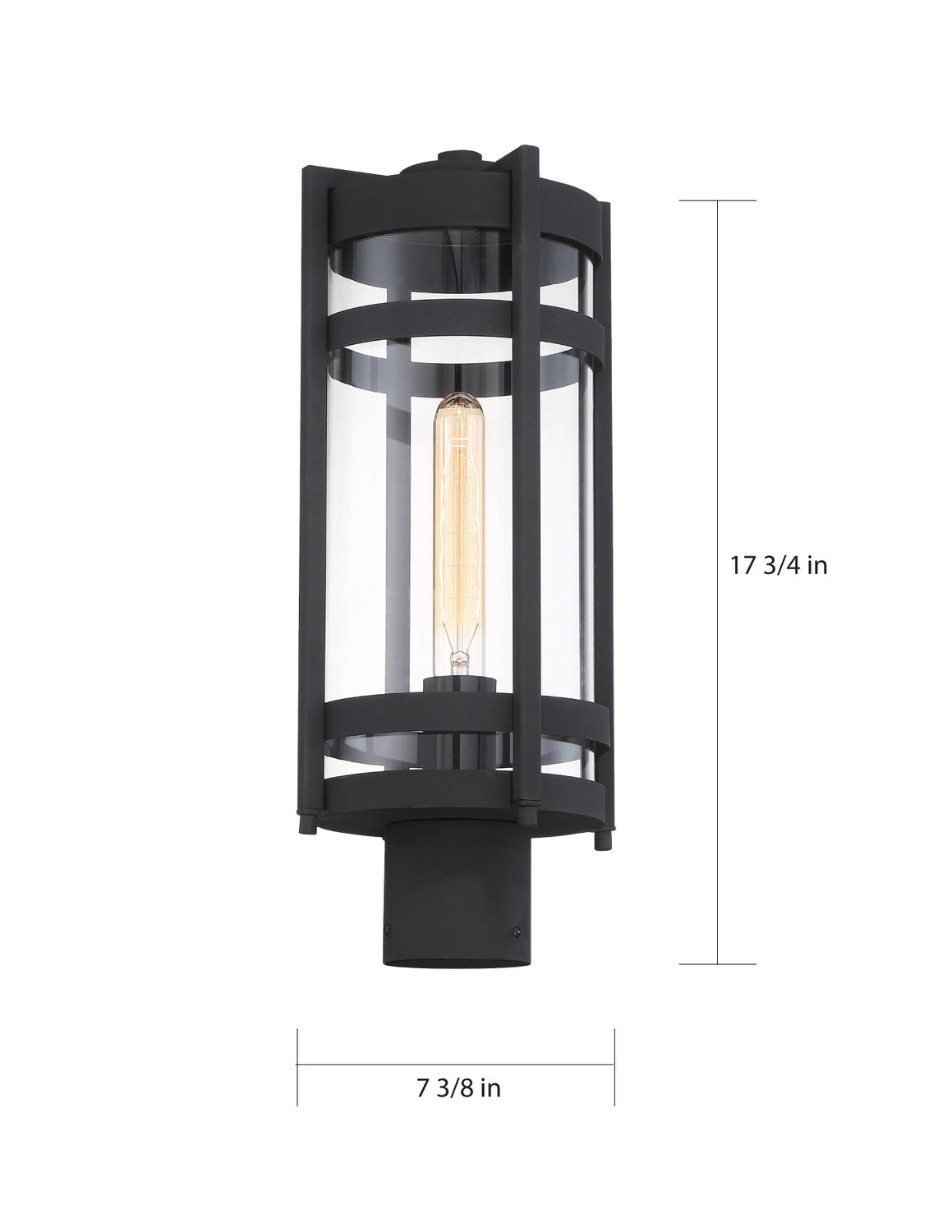 Nuvo Lighting - 60-6575 - One Light Post Lantern - Tofino - Textured Black / Clear Glass