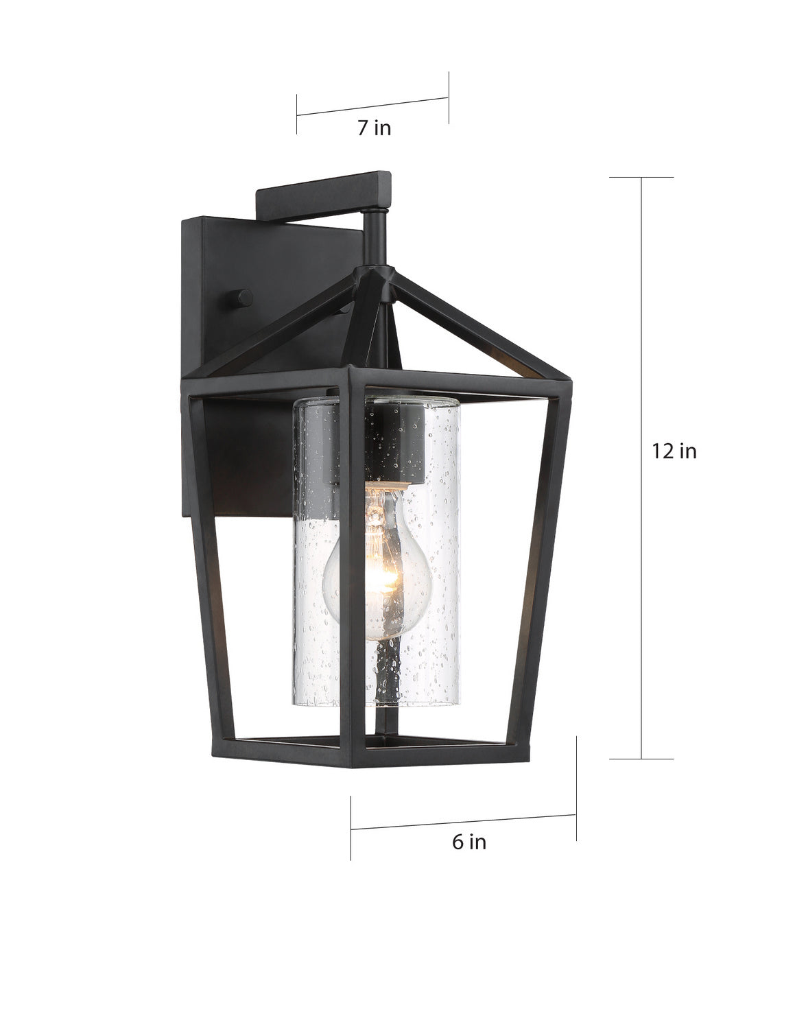 Nuvo Lighting - 60-6591 - One Light Outdoor Wall Lantern - Hopewell - Matte Black