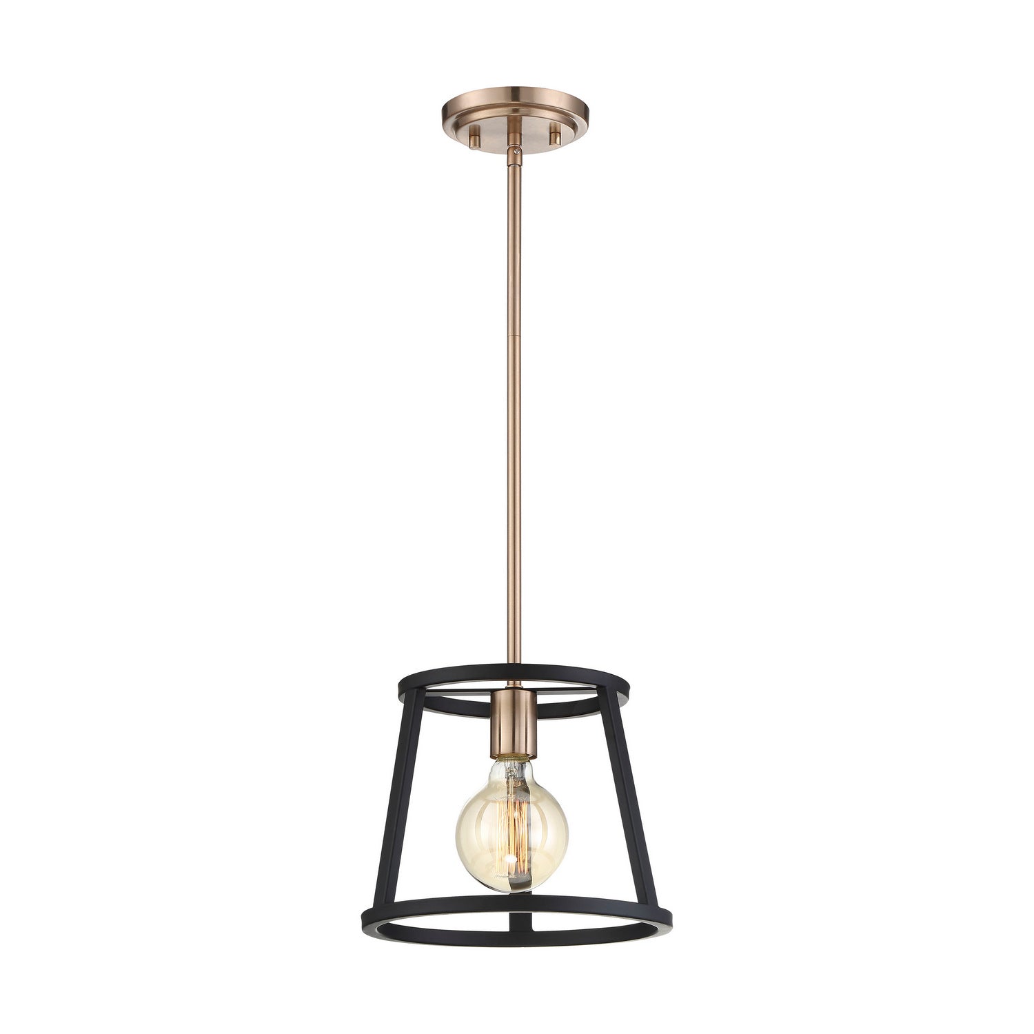 Nuvo Lighting - 60-6641 - One Light Mini Pendant - Chassis - Copper Brushed Brass / Matte Black