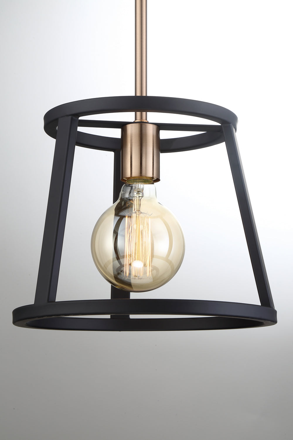 Nuvo Lighting - 60-6641 - One Light Mini Pendant - Chassis - Copper Brushed Brass / Matte Black