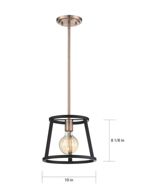 Nuvo Lighting - 60-6641 - One Light Mini Pendant - Chassis - Copper Brushed Brass / Matte Black