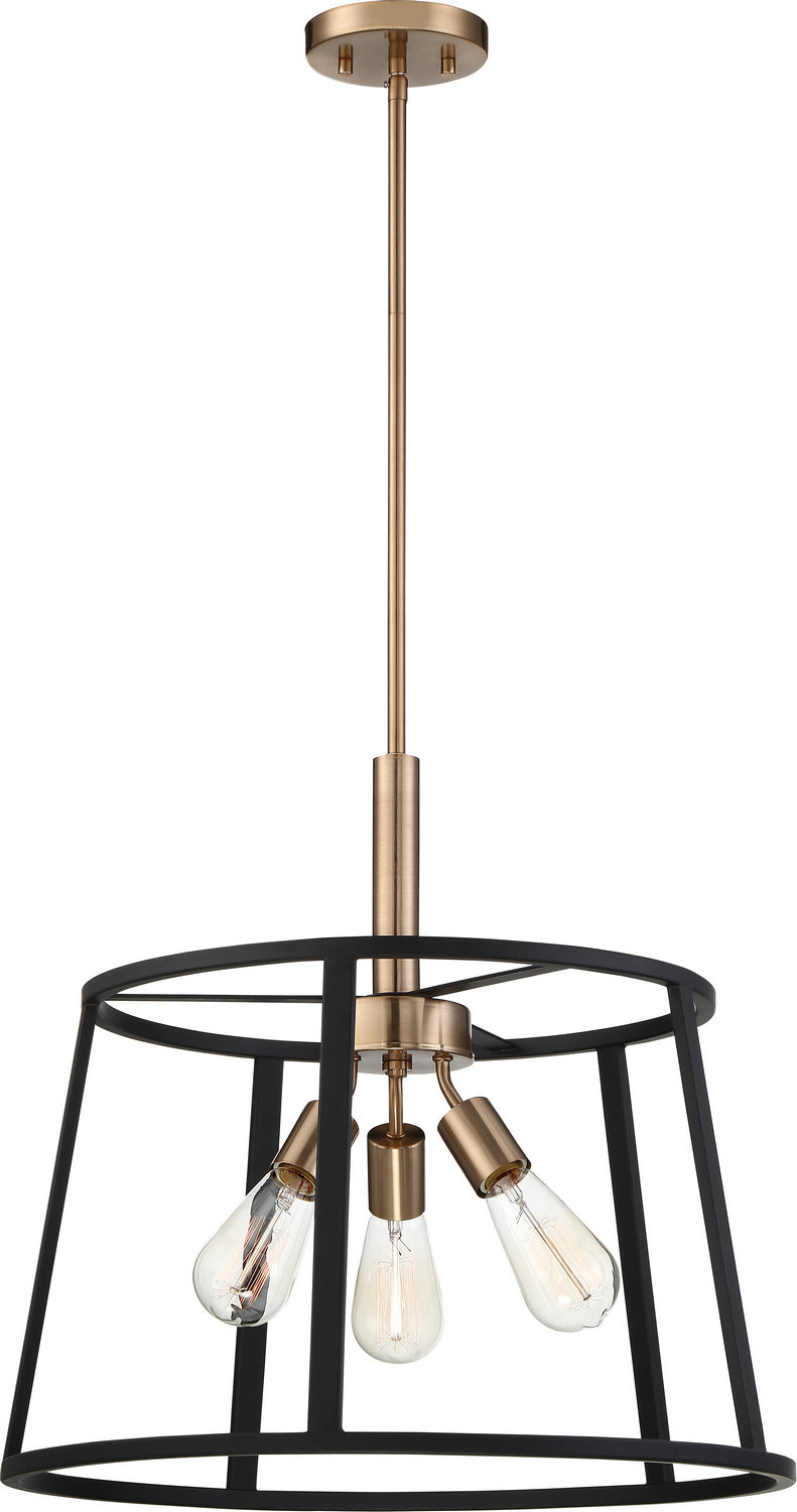 Nuvo Lighting - 60-6642 - Three Light Pendant - Chassis - Copper Brushed Brass / Matte Black