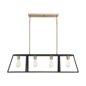 Nuvo Lighting - 60-6644 - Four Light Island Pendant - Chassis - Copper Brushed Brass / Matte Black