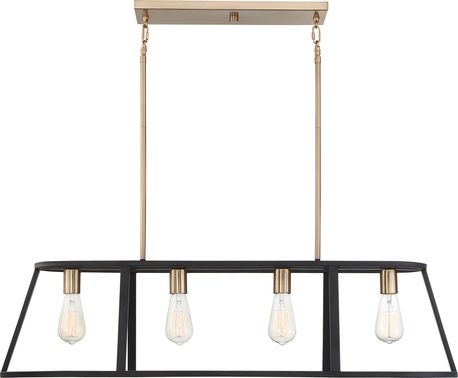 Nuvo Lighting - 60-6644 - Four Light Island Pendant - Chassis - Copper Brushed Brass / Matte Black