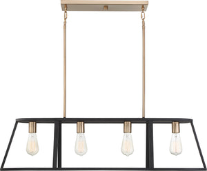 Nuvo Lighting - 60-6644 - Four Light Island Pendant - Chassis - Copper Brushed Brass / Matte Black