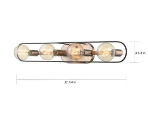 Nuvo Lighting - 60-6654 - Four Light Vanity - Chassis - Copper Brushed Brass / Matte Black