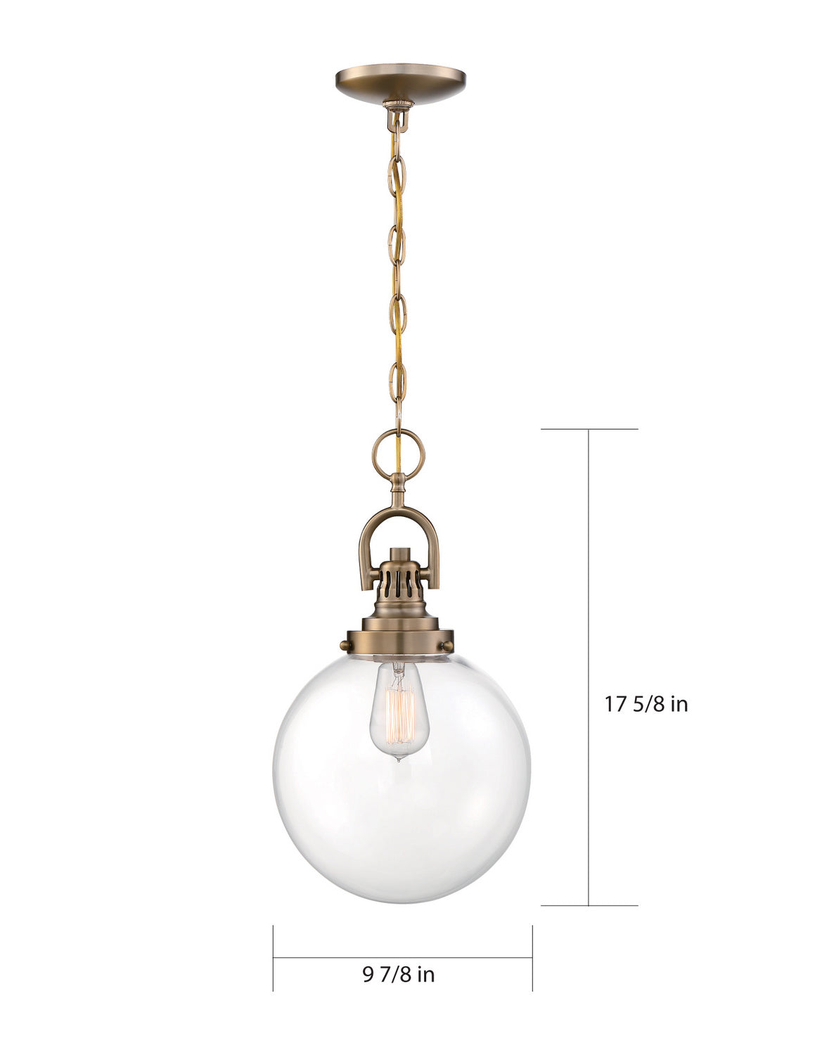 Nuvo Lighting - 60-6671 - One Light Pendant - Skyloft - Burnished Brass