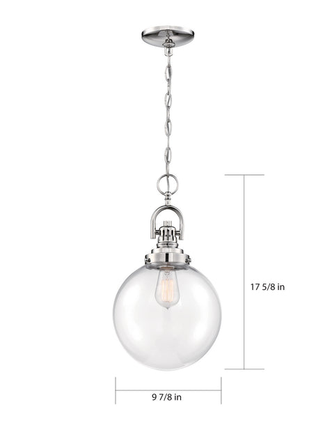 Nuvo Lighting - 60-6672 - One Light Pendant - Skyloft - Polished Nickel / Clear Glass