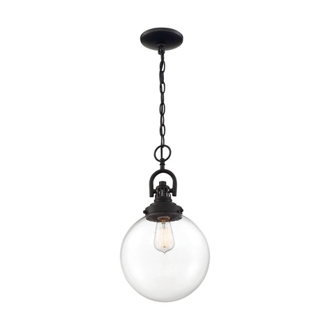 Nuvo Lighting - 60-6673 - One Light Pendant - Skyloft - Aged Bronze / Clear